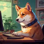 柴犬　パソコンしてる