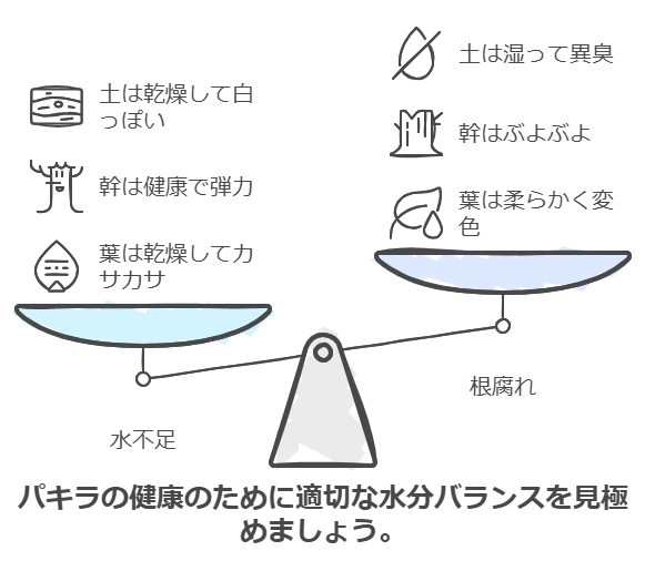 水不足と根腐れの症状　バランス