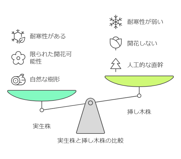 実生株と挿し木株の比較