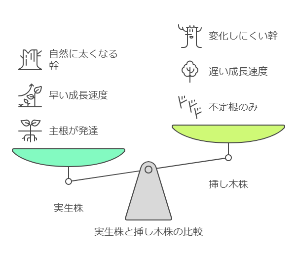 実生株と挿し木株の比較